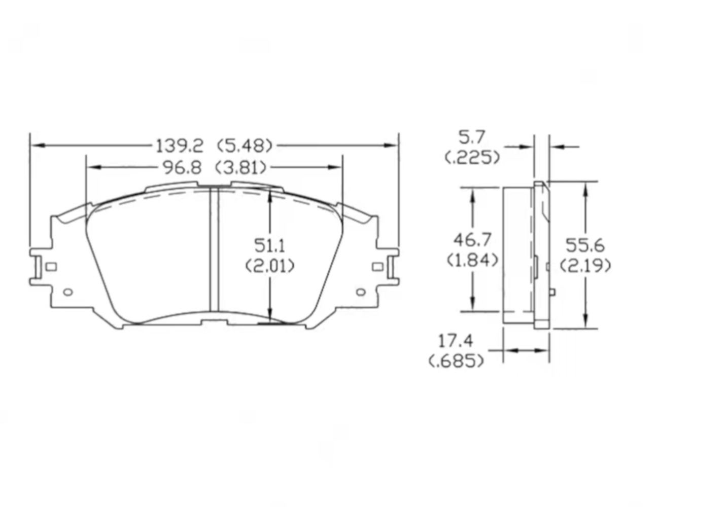 OEM 04465-02220 Brake Pad D1210 Semi-Metallic Toyota - Product Image 6 of 6 - OEM 04465-02220