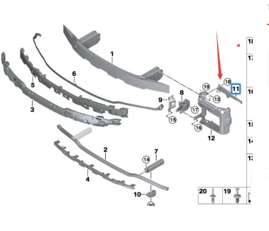 OEM 51117422228 Right Beam Bracket for BMW 3 Series G20 - Product Image 5 of 5 - OEM 51117422228