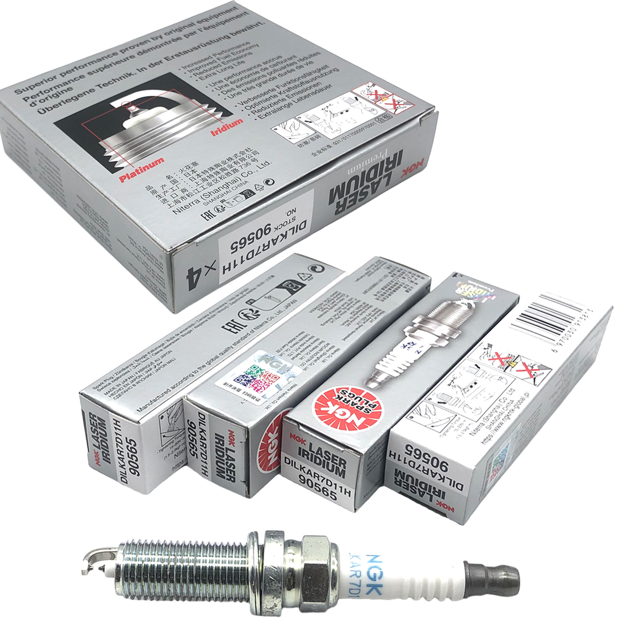 DILKAR7D11H 90565 Iridium Spark Plug 22401-1VA1C for Nissan Renault