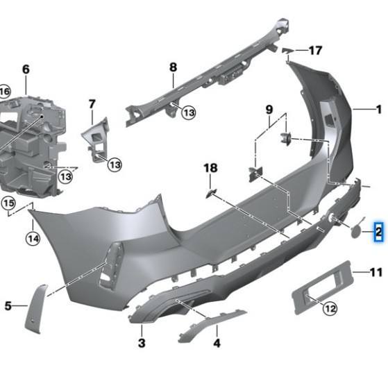 OEM 51128465759 Rear Bumper Trailer Cover for BMW X3L G48 - Product Image 4 of 4 - OEM 51128465759