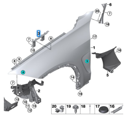 OEM 51647294551 Fender Bracket for BMW X5 F15 | Wholesale - Product Image 4 of 4 - OEM 51647294551